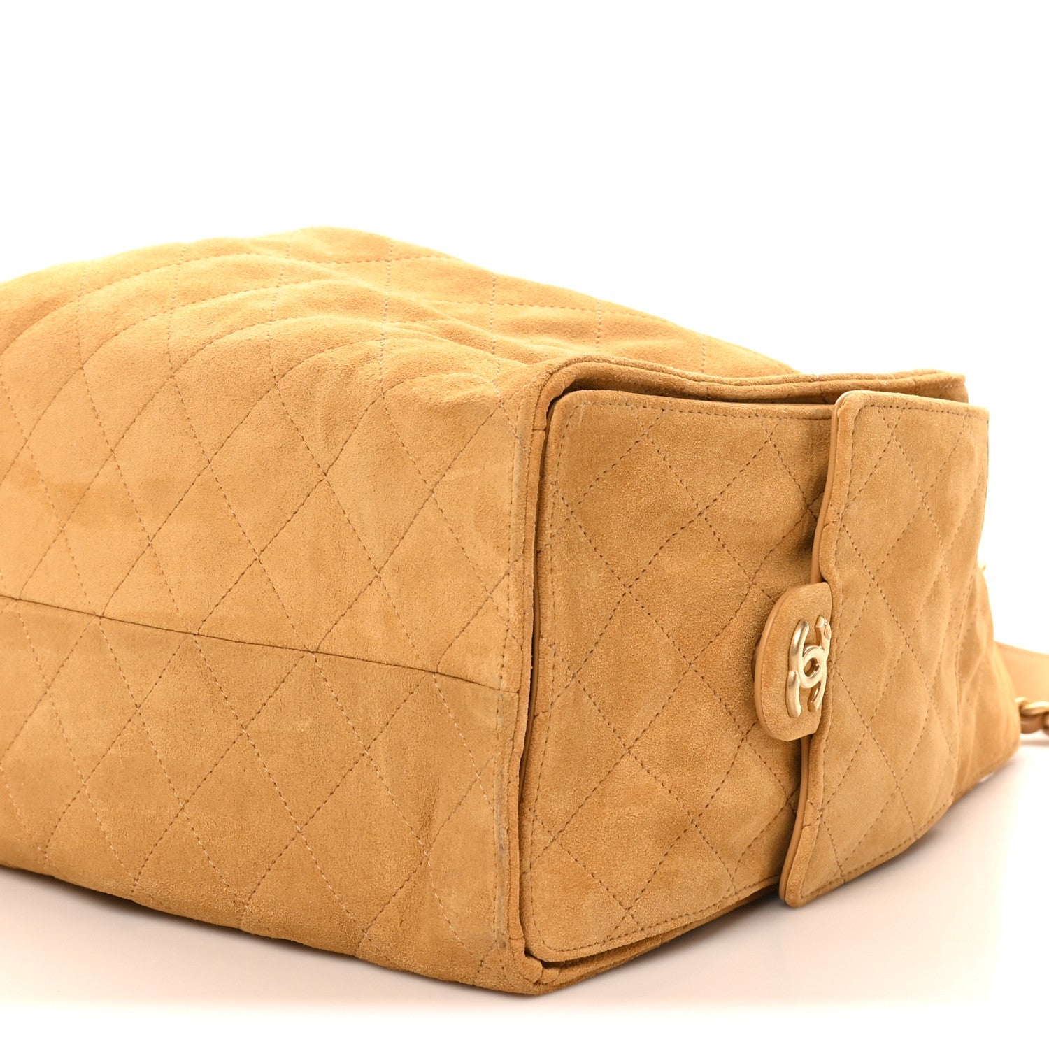 Suede Quilted Medium Chanel 25 Handbag Beige