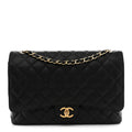 Caviar Quilted Maxi Double Flap Black