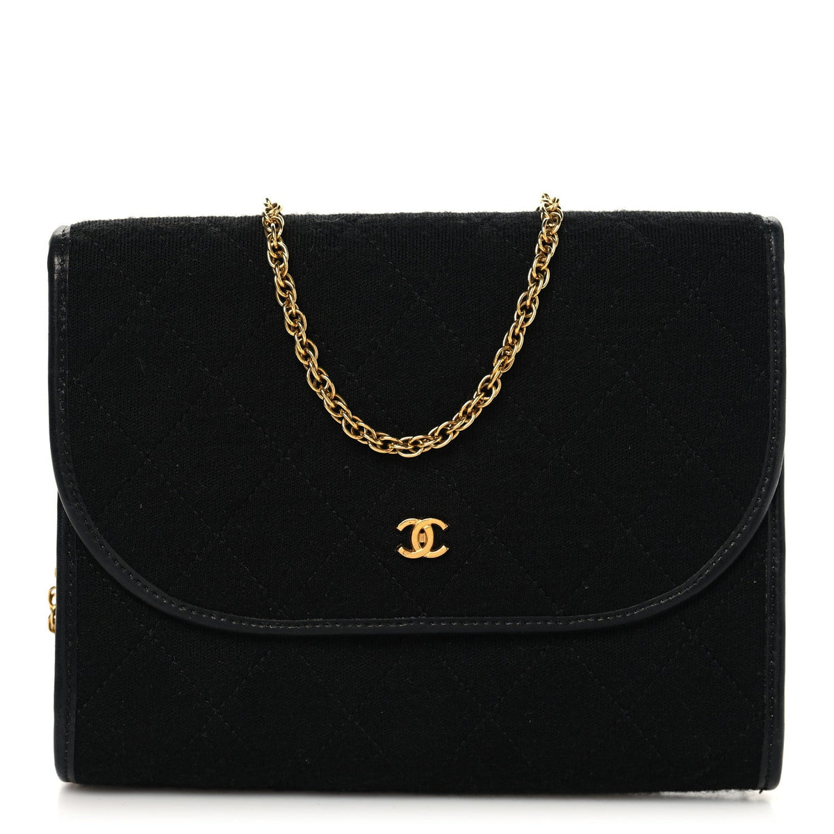 Jersey Quilted Mini Square Flap Black