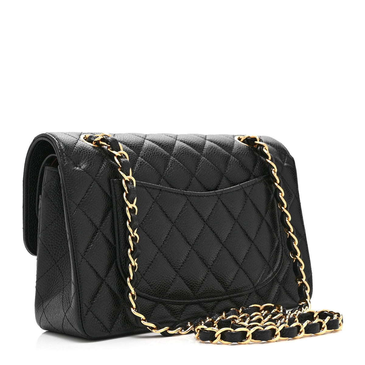 Caviar Quilted Small Double Flap Black