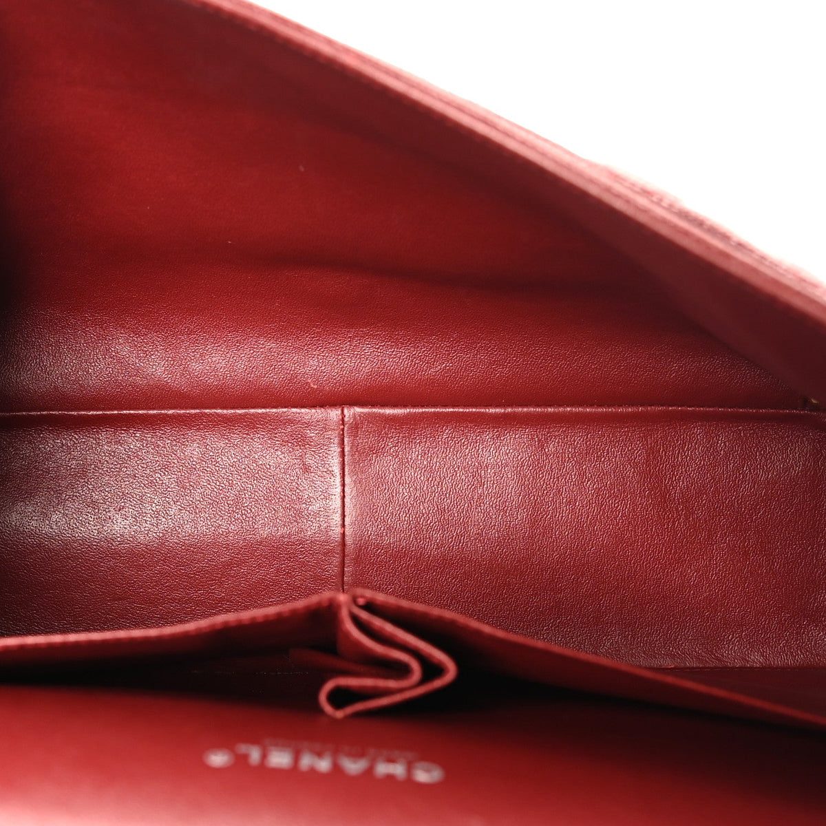 Caviar Quilted Maxi Double Flap Dark Red