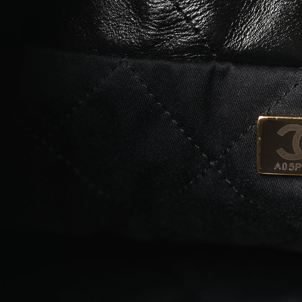 Shiny Calfskin Quilted Small Chanel 22 Black