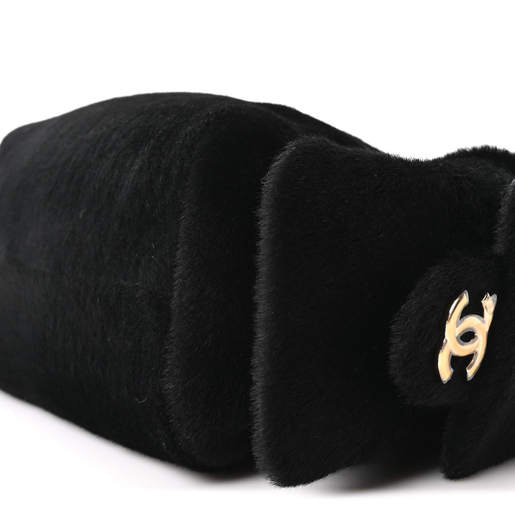 Pony Hair Mini Chanel 25 Handbag Black