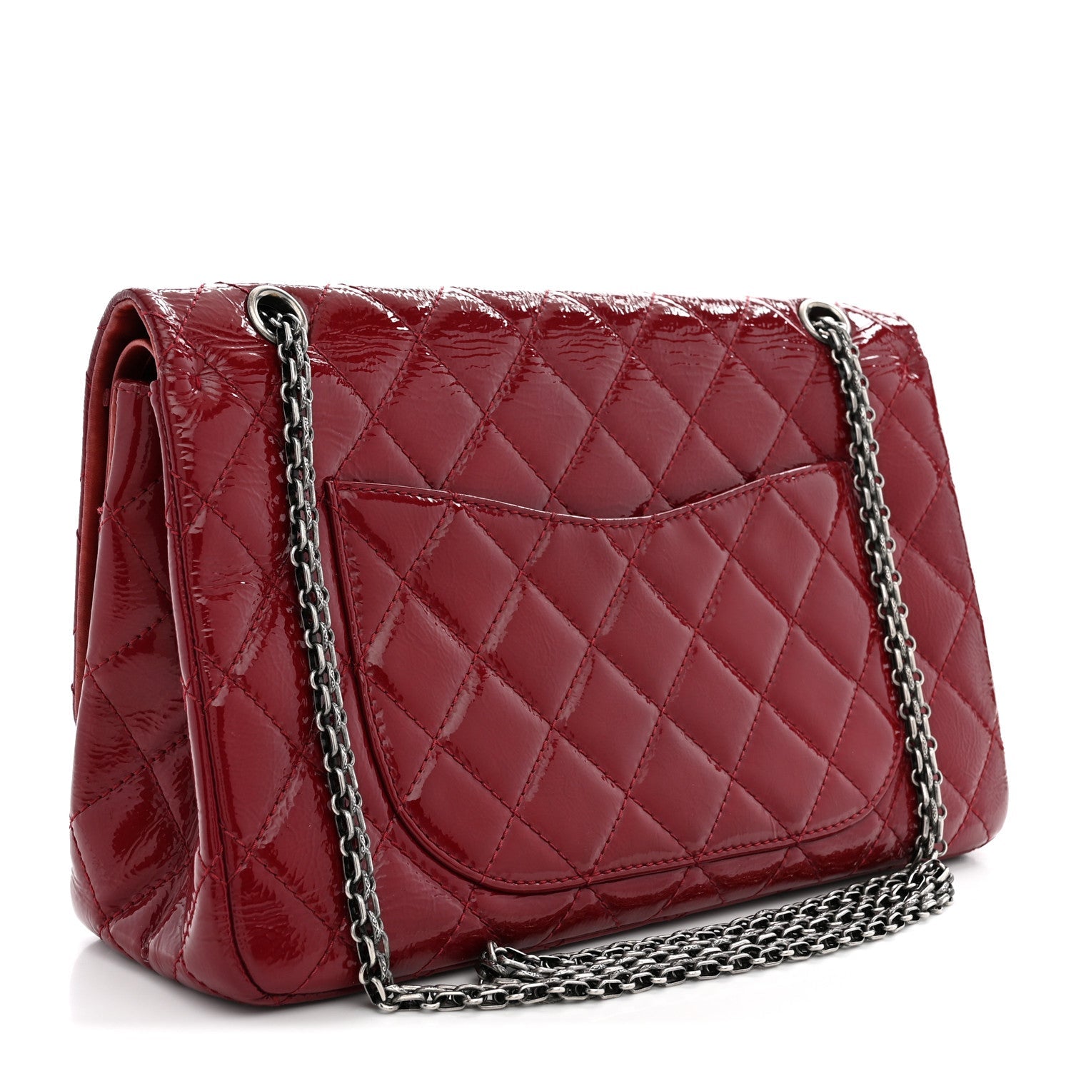 Distressed Patent Quilted 2.55 Reissue 227 Flap Raspberry Red