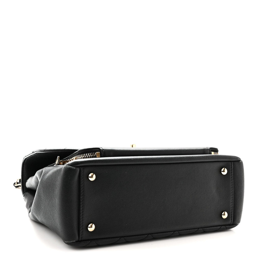 Caviar Quilted Large Business Affinity Flap Black Black