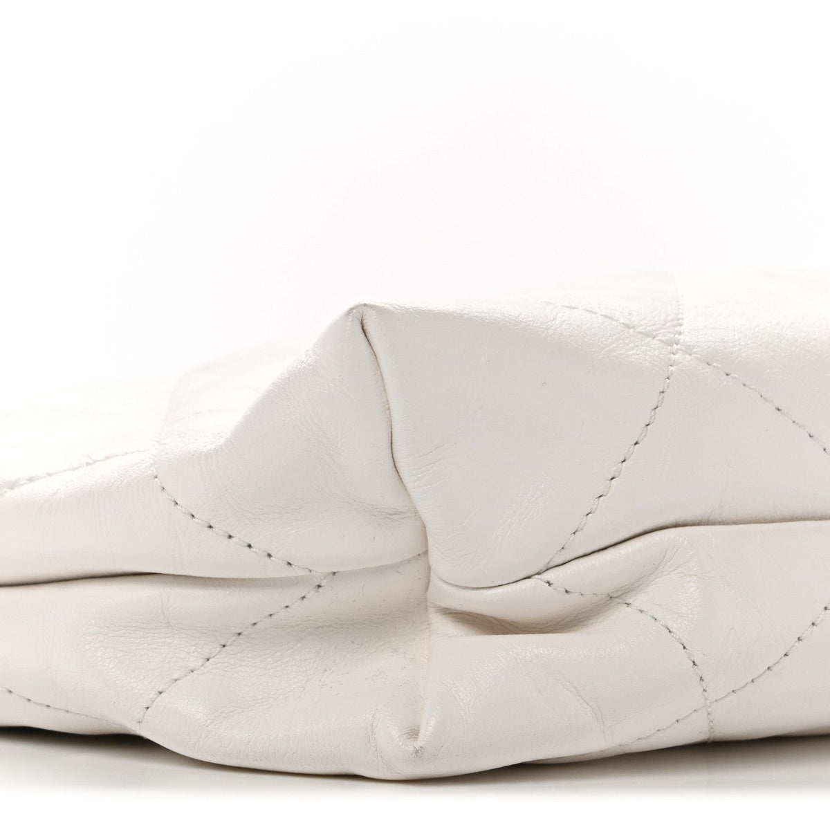 Shiny Calfskin Quilted Small Chanel 22 White