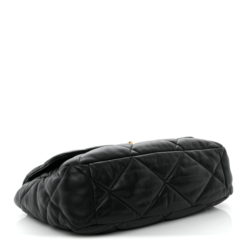 Lambskin Quilted Maxi Chanel 19 Flap Black