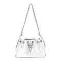 Metallic Caviar Quilted Mini Chanel 25 Handbag Silver