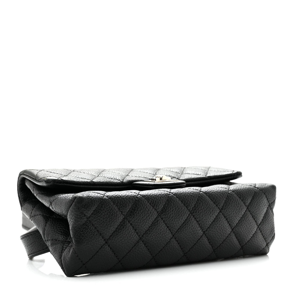 Grained Calfskin Quilted 2.55 Reissue Flap Belt Bag Clutch Black