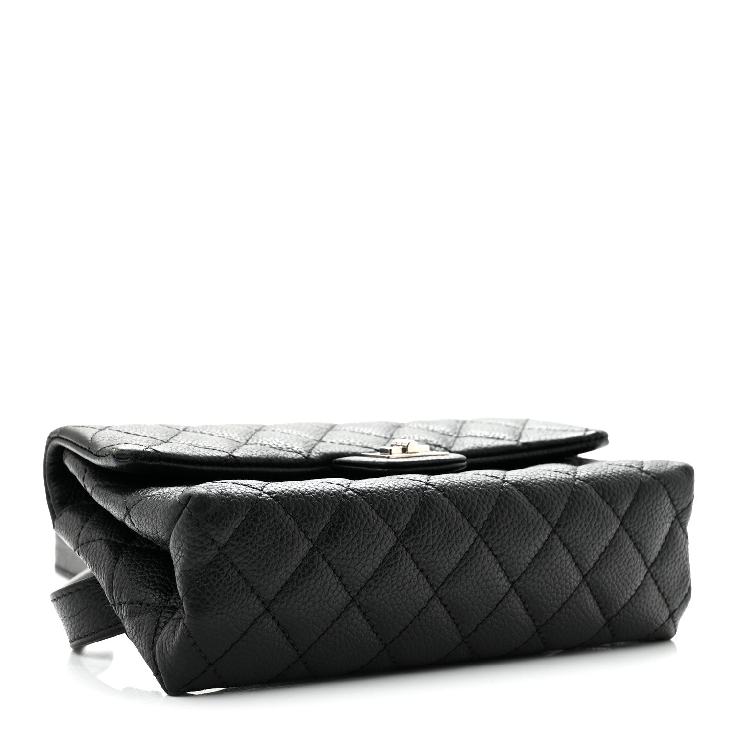 Grained Calfskin Quilted 2.55 Reissue Flap Belt Bag Clutch Black