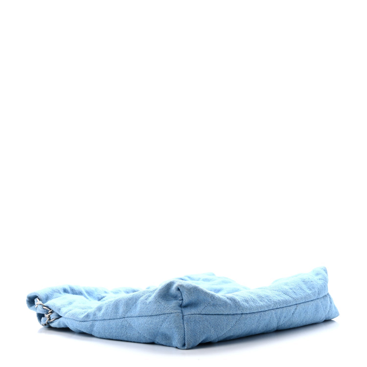 Denim Quilted Small Chanel 22 Light Blue