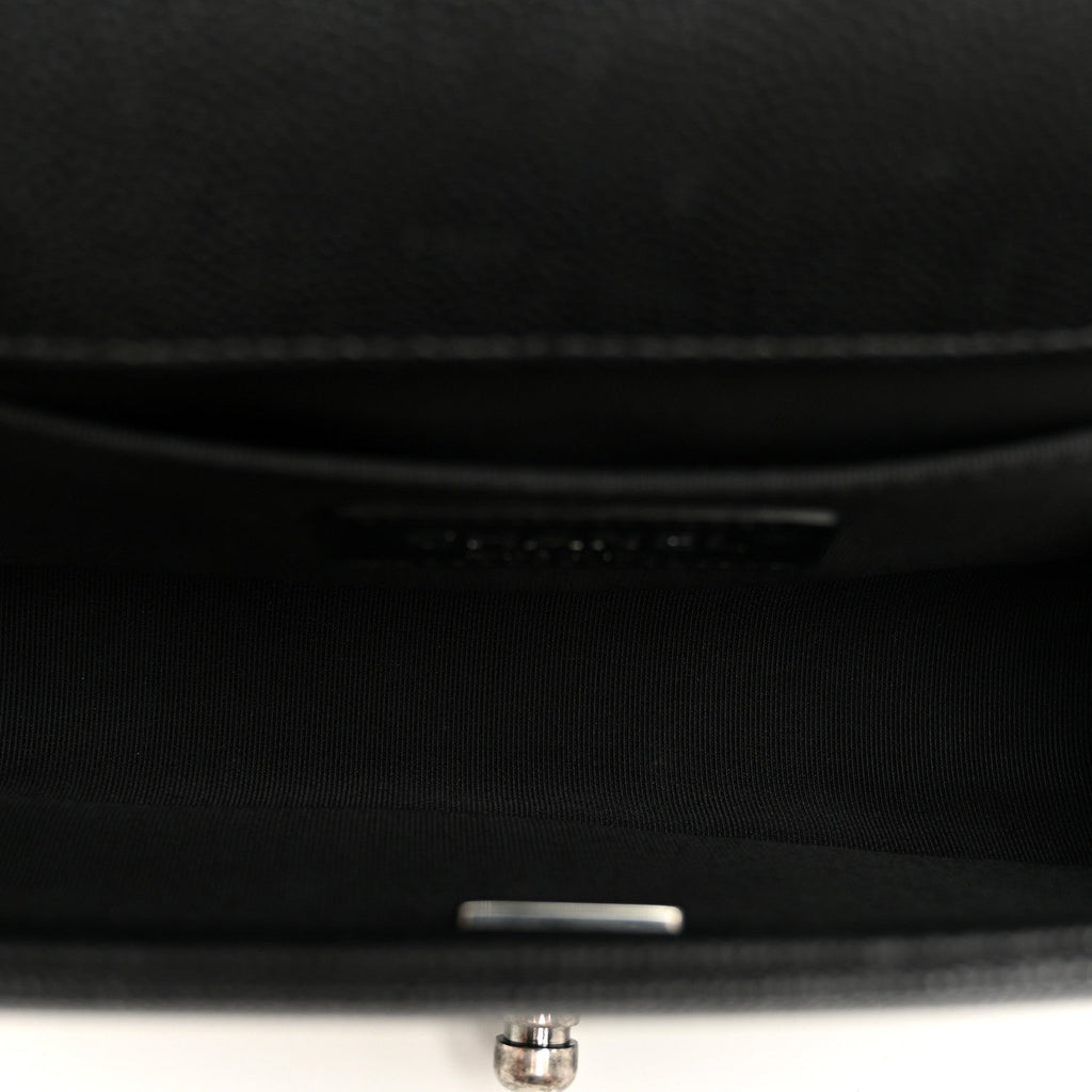 Caviar Quilted Small Boy Flap Black