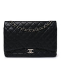 Caviar Quilted Maxi Double Flap Black