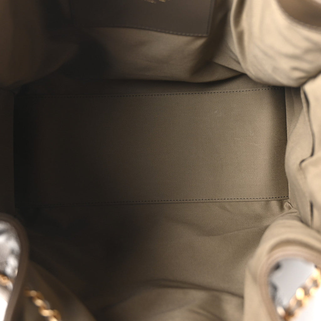 Caviar Quilted Medium Chanel 25 Handbag Dark Khaki