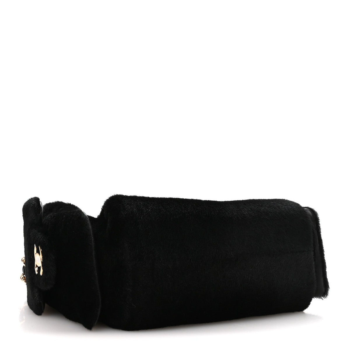 Pony Hair Mini Chanel 25 Handbag Black