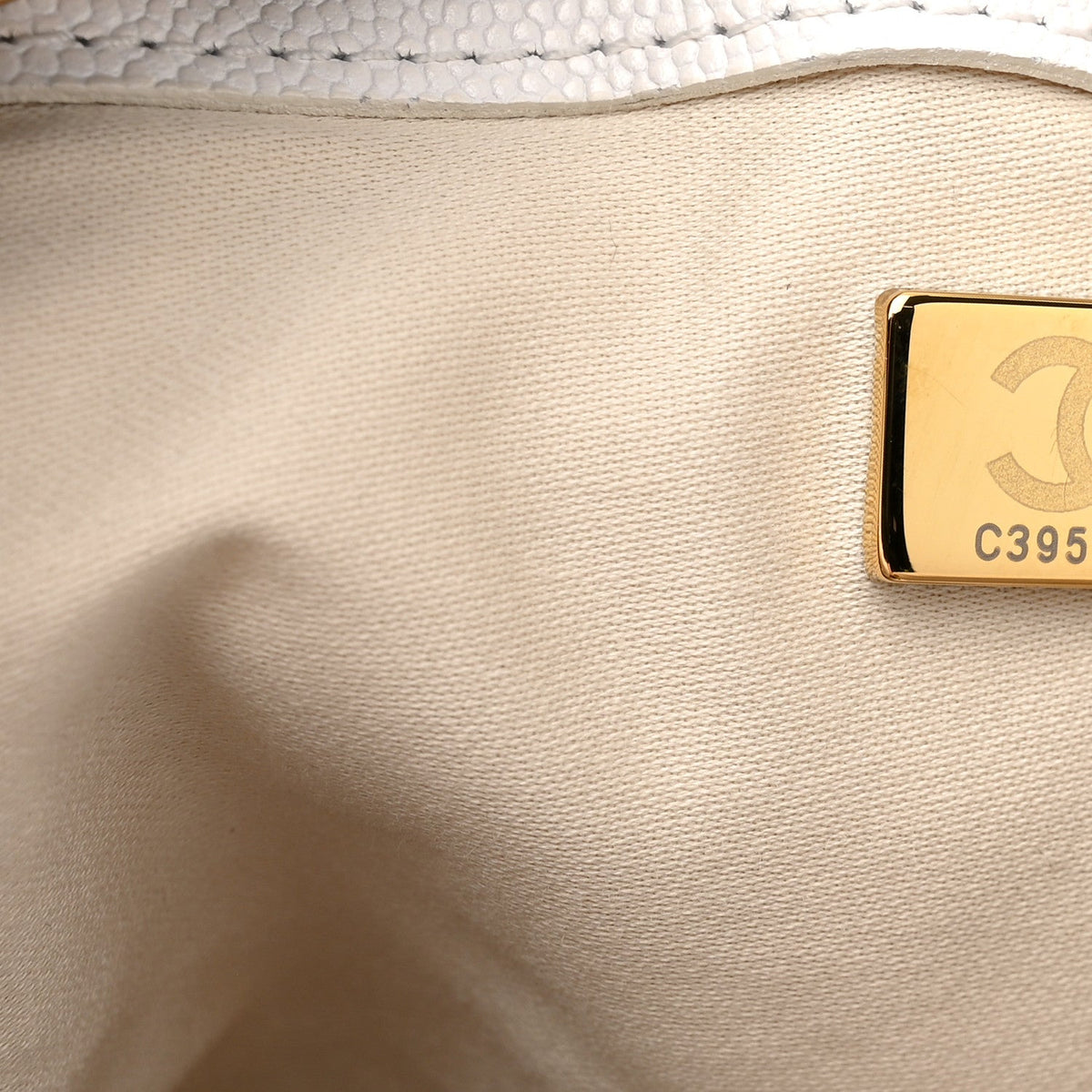 Caviar Quilted Medium Chanel 25 Handbag White