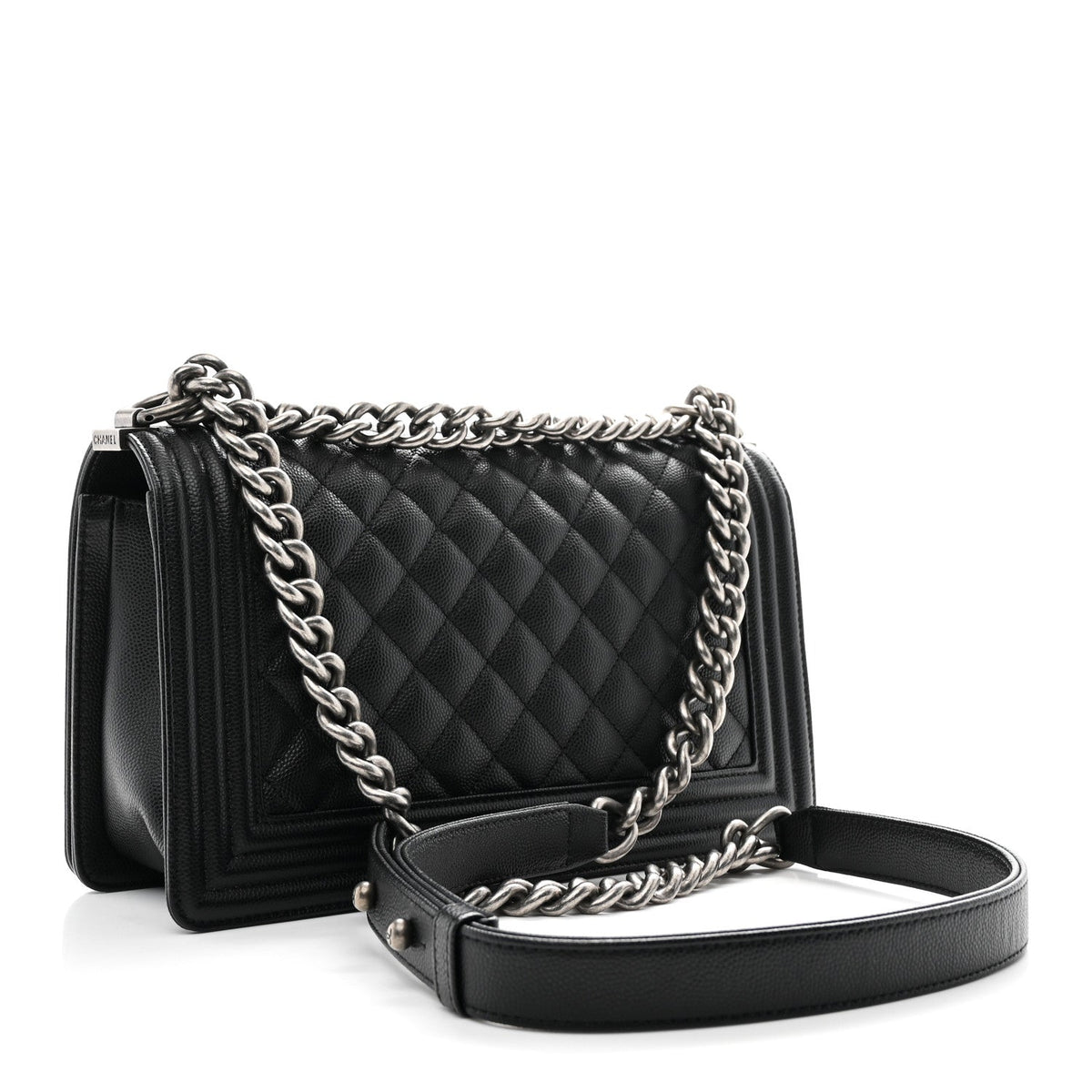 Caviar Quilted Medium Boy Flap Black