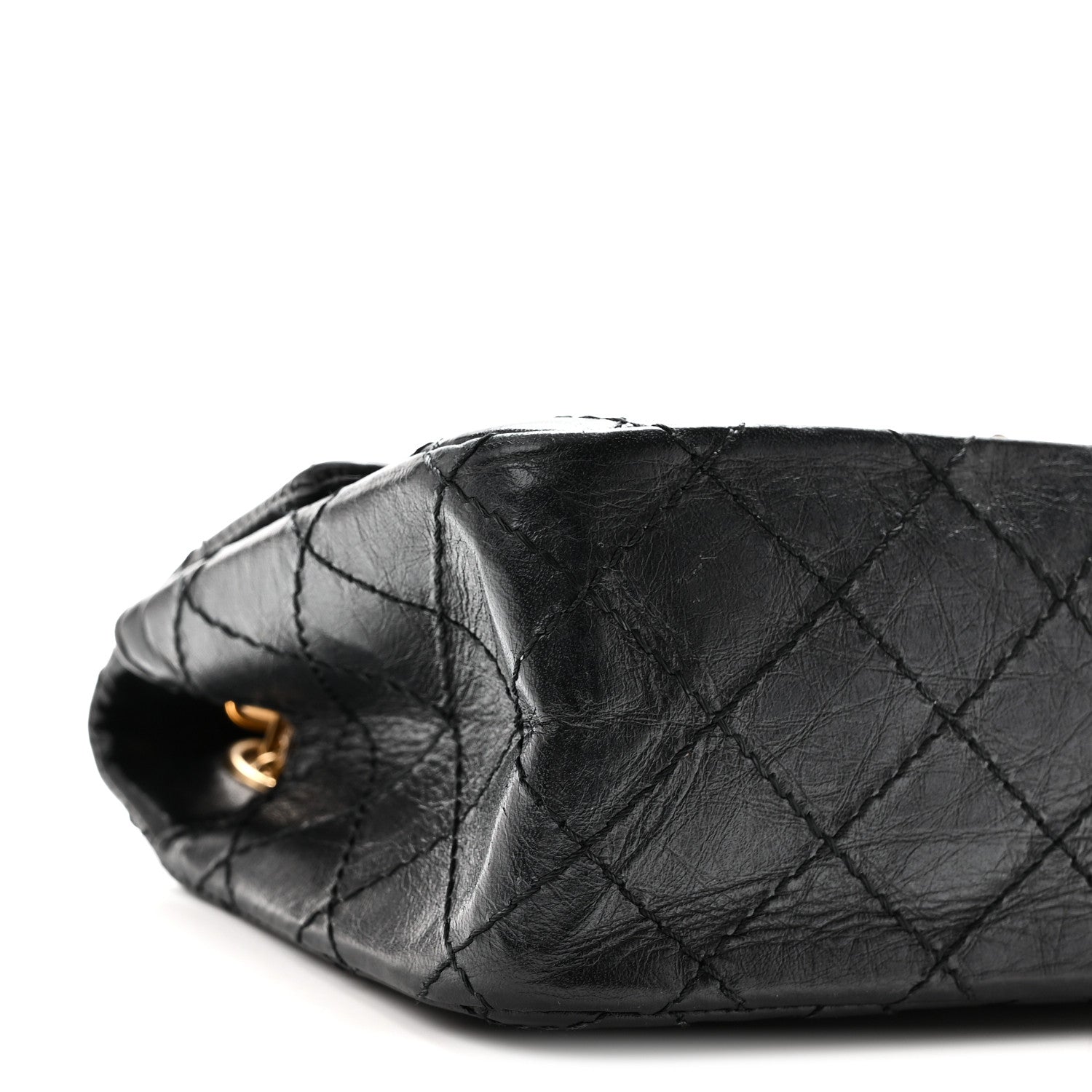 Aged Calfskin Quilted 2.55 Reissue Mini Flap Black