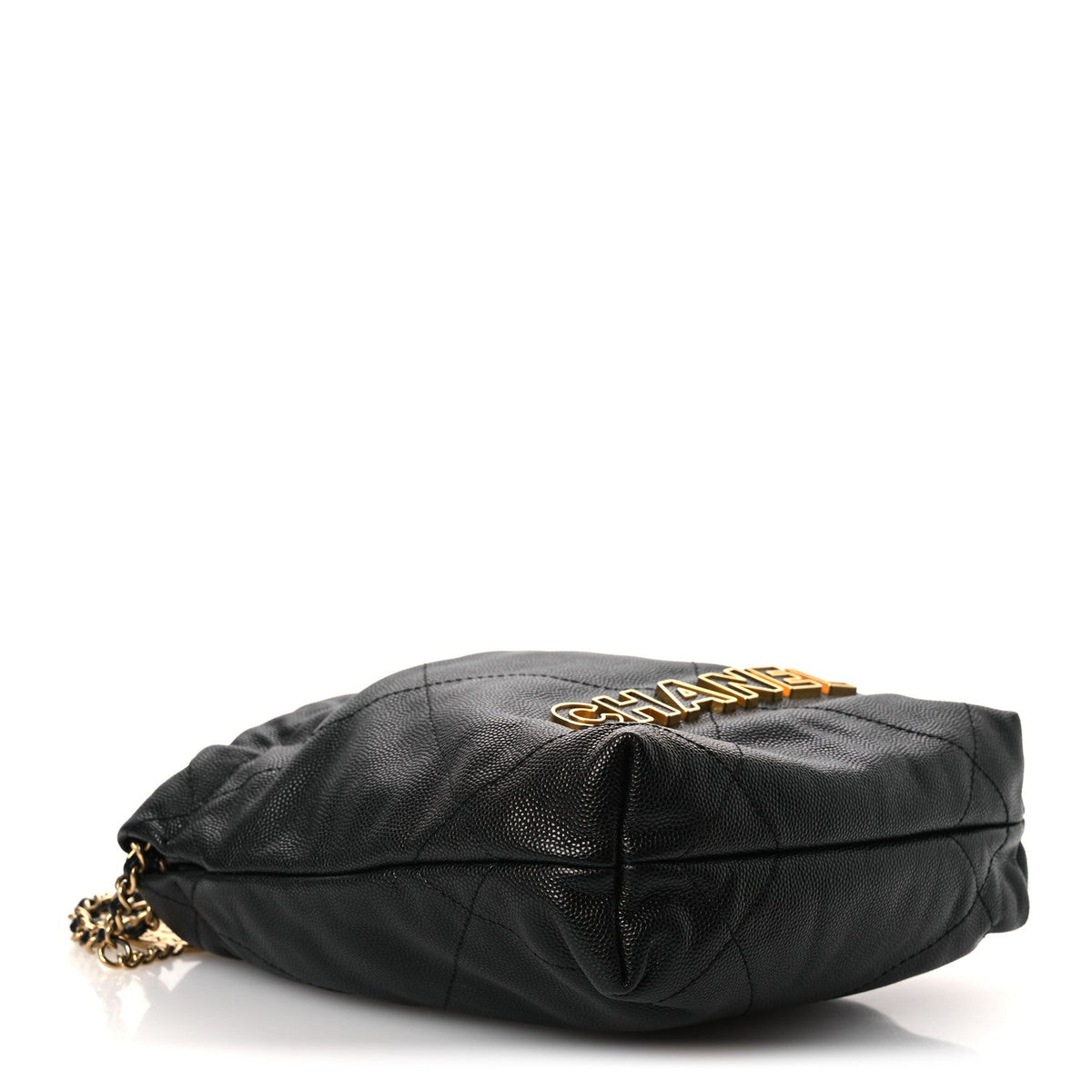 Shiny Caviar Quilted Mini Chanel 22 Black