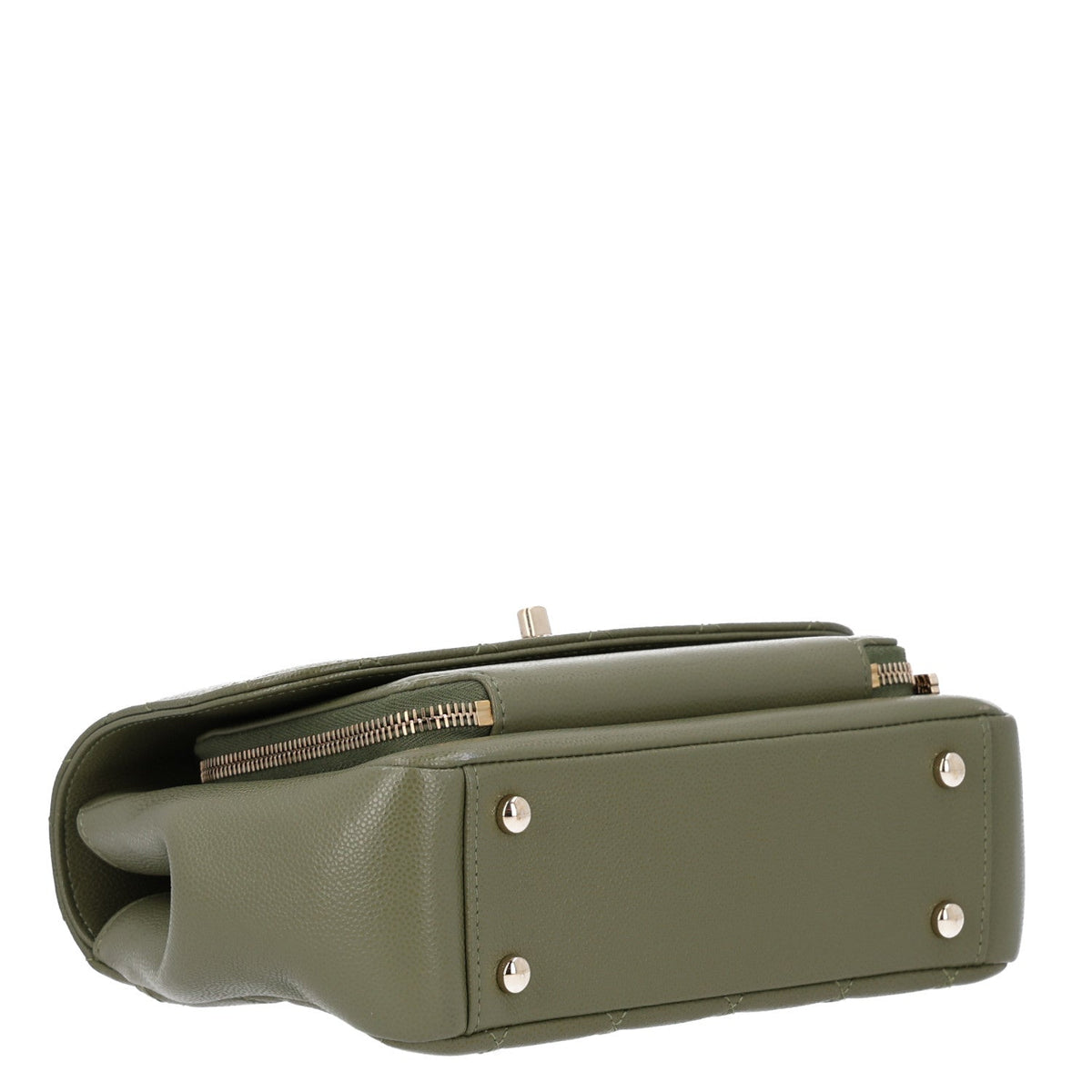 Caviar Quilted Medium Business Affinity Flap Green