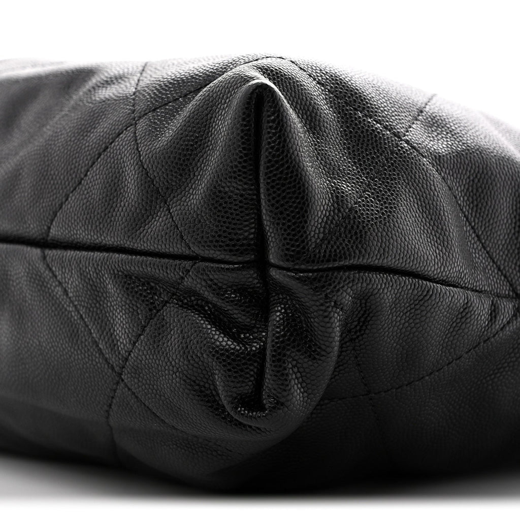 Shiny Caviar Quilted Monochrome Small Chanel 22 Black
