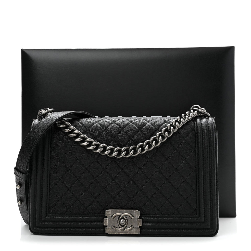 Caviar Quilted New Medium Boy Flap Black