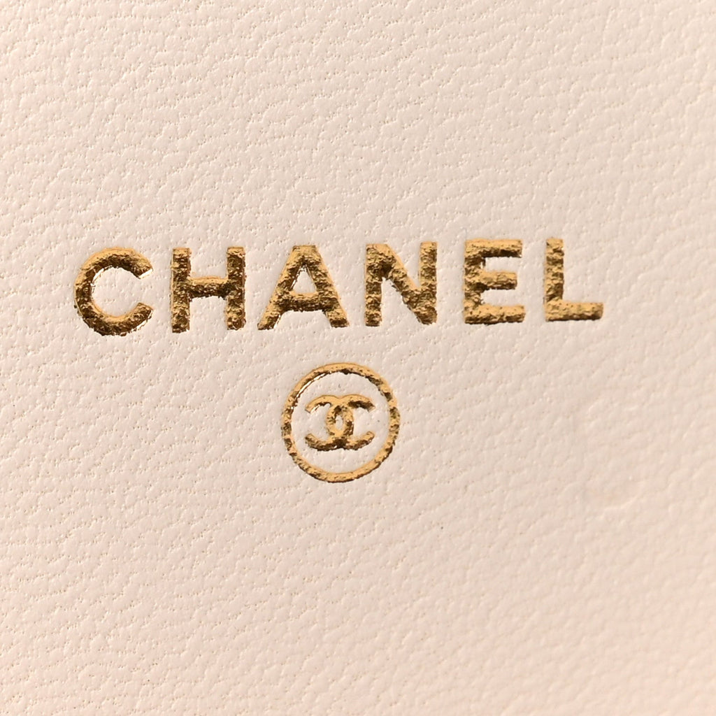 Lambskin Quilted Book Wallet On Chain WOC Black