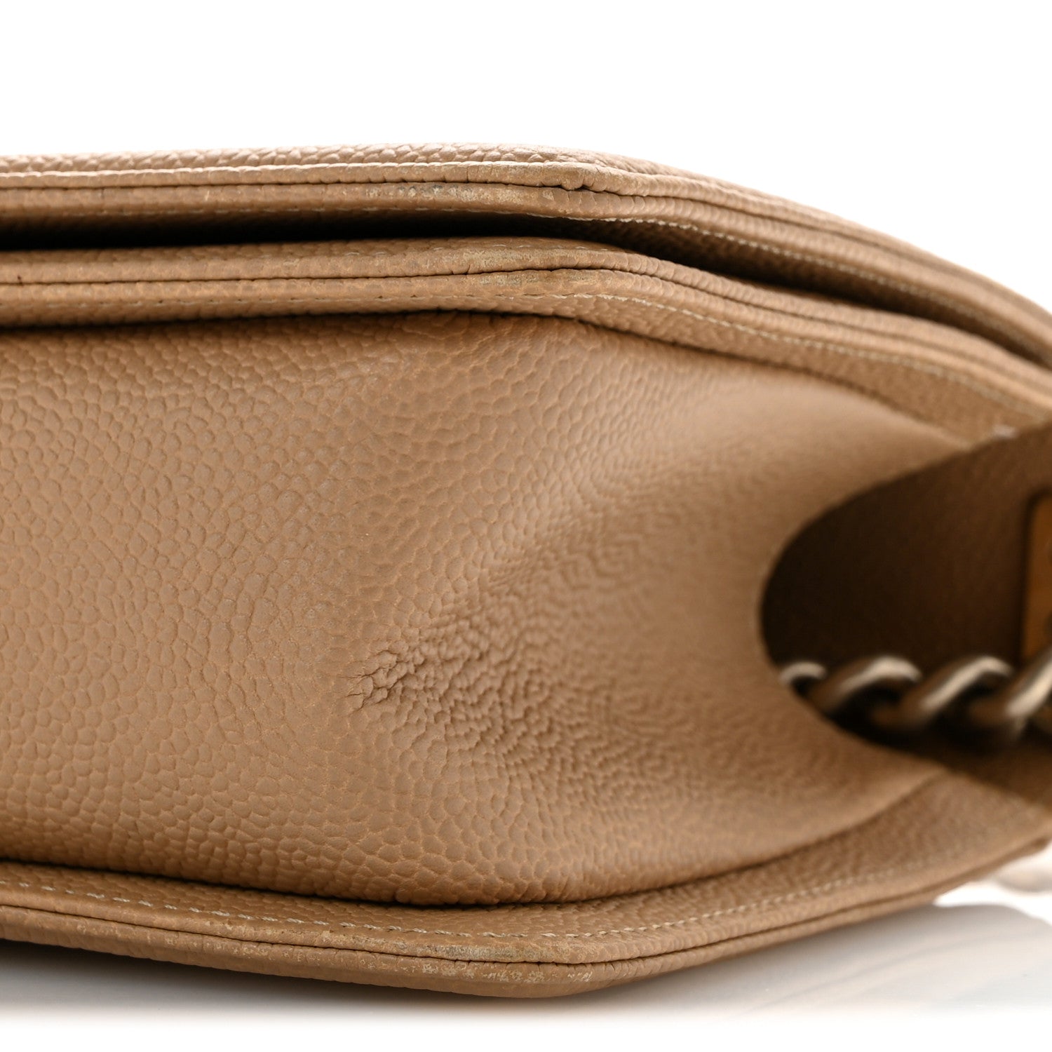 Calfskin Tweed Medium Boy Flap Dark Beige