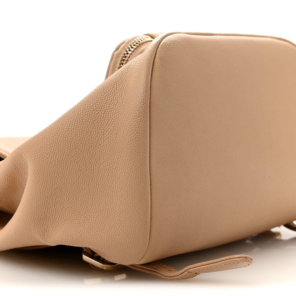 Caviar Quilted Business Affinity Backpack Beige