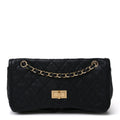 Aged Calfskin Quilted 2.55 Reissue Chain Flap Black