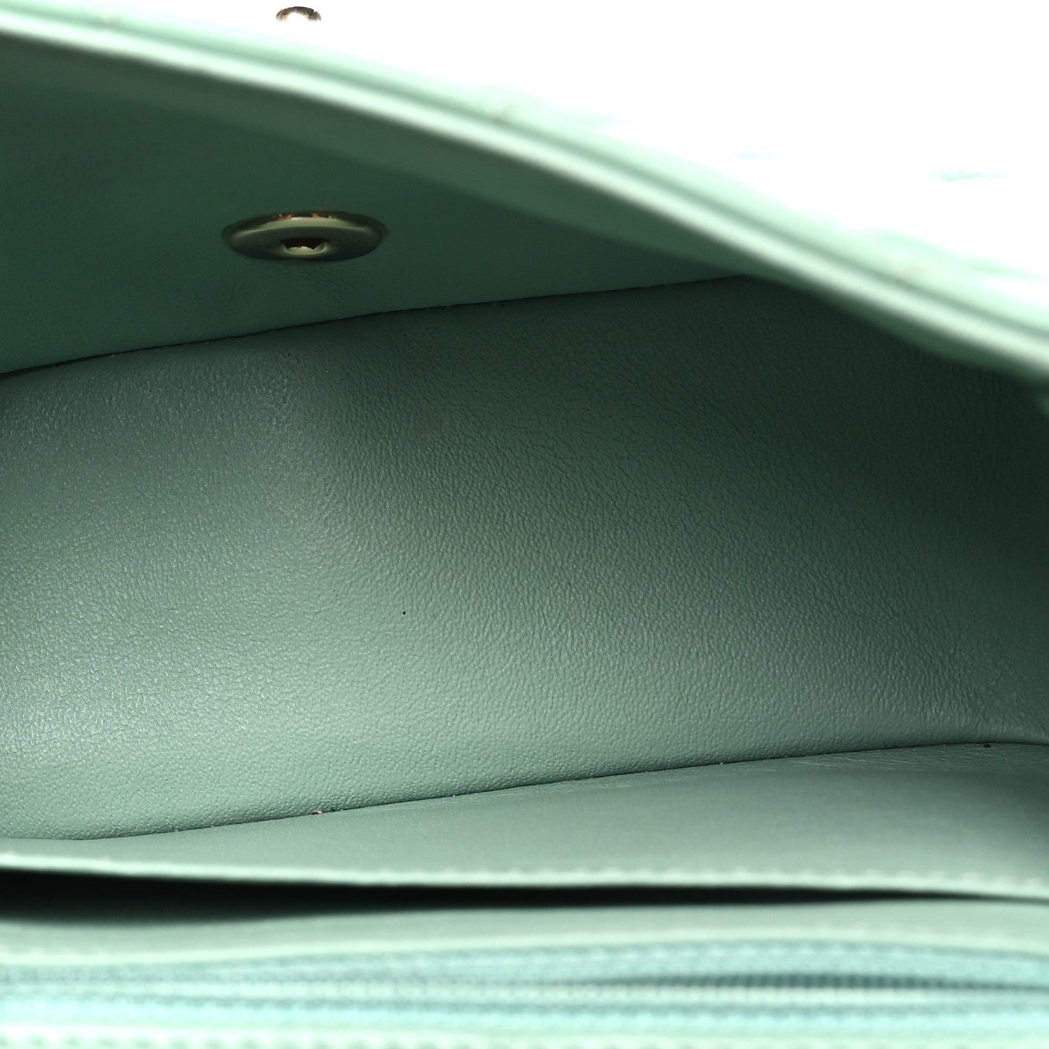Lambskin Quilted Mini Square Flap Light Green