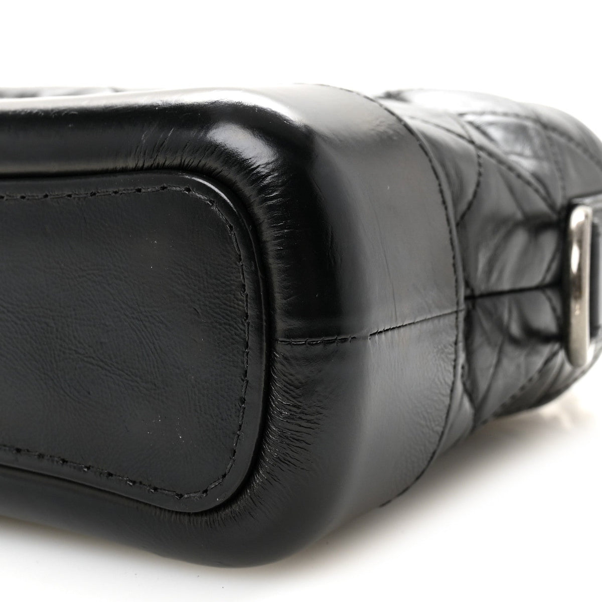 Aged Calfskin Quilted Small Gabrielle Hobo Black