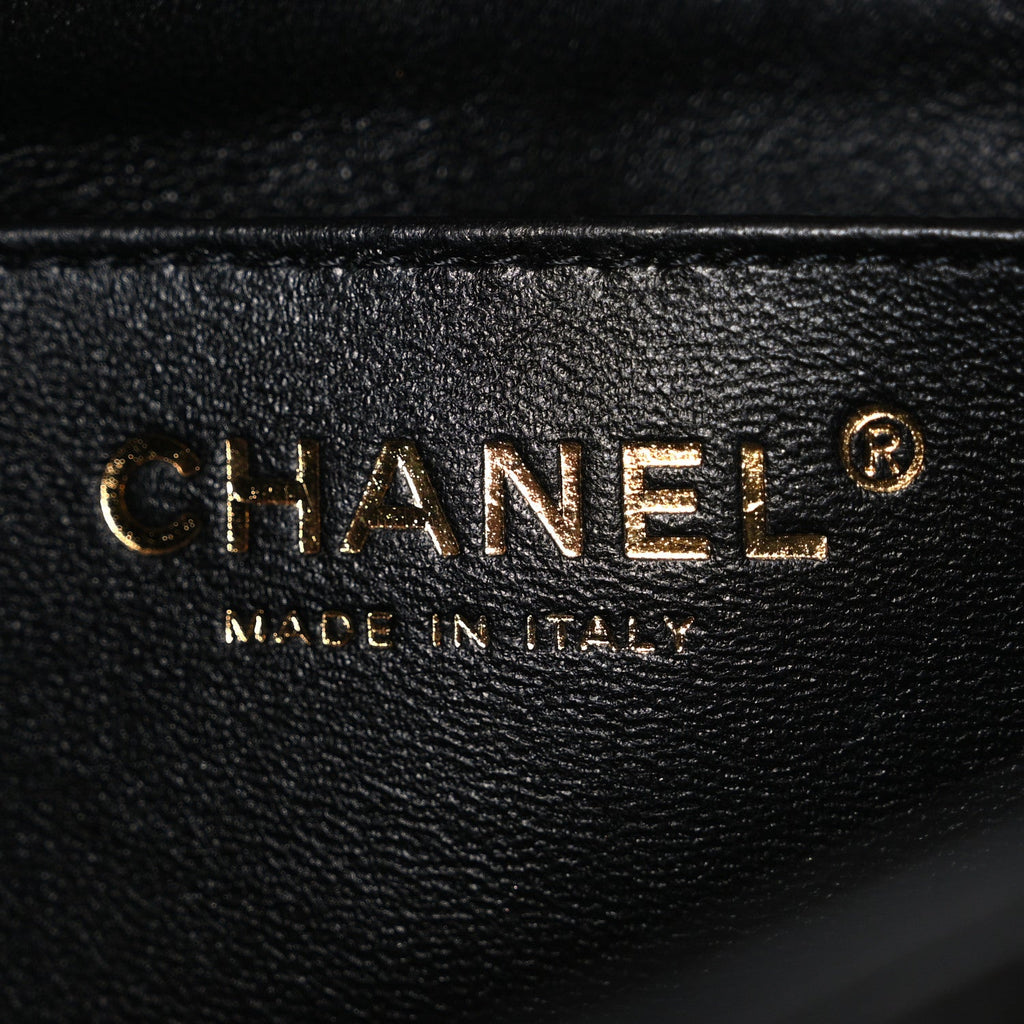 Lambskin Quilted Mini Square Flap Black