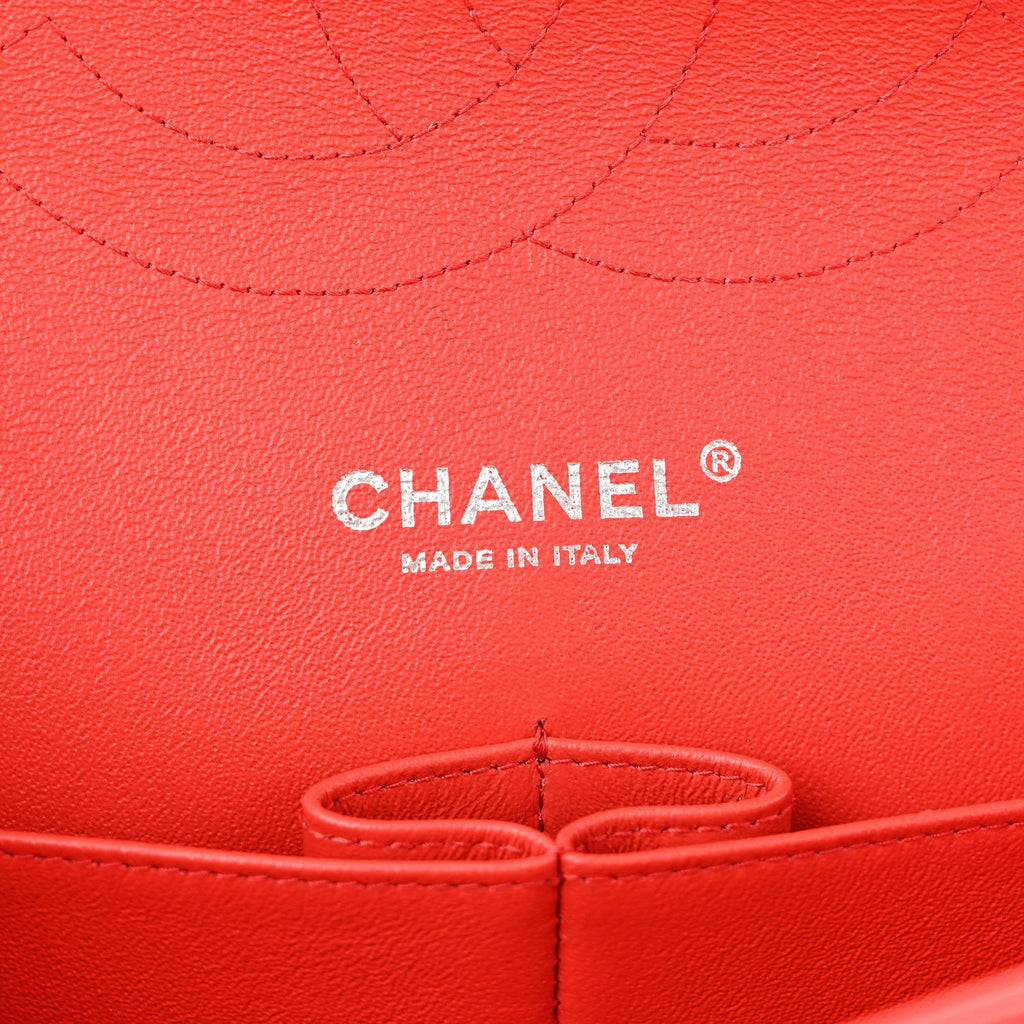 Lambskin Quilted Jumbo Double Flap Red
