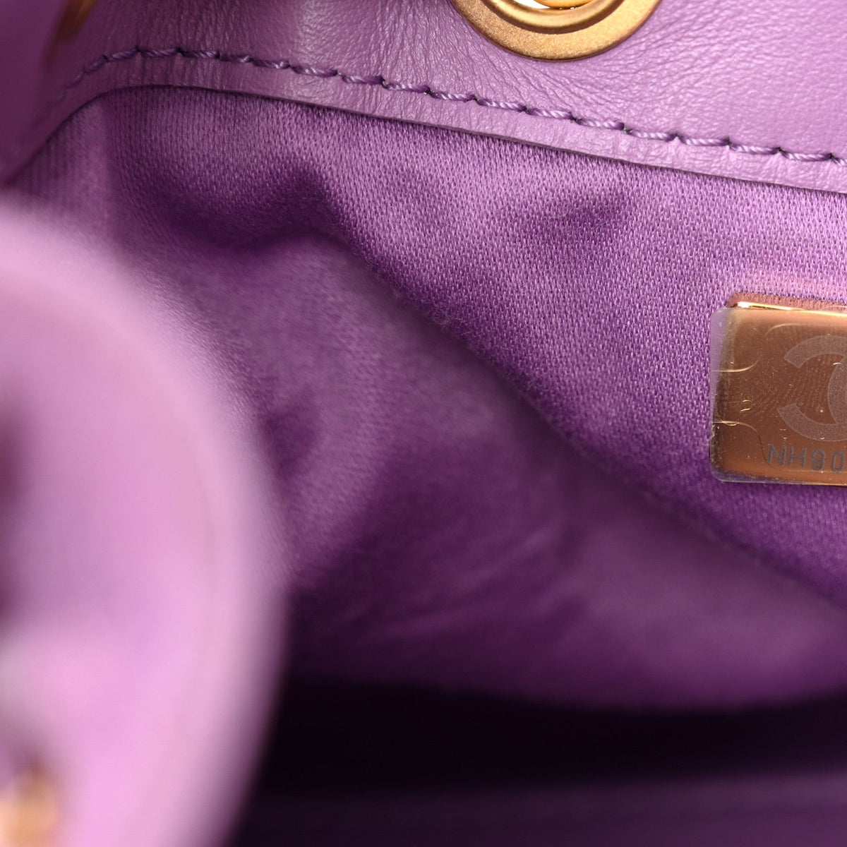 Suede Quilted Mini Chanel 25 Handbag Purple