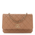 Caviar Quilted Multi Chain Wallet On Chain WOC Beige