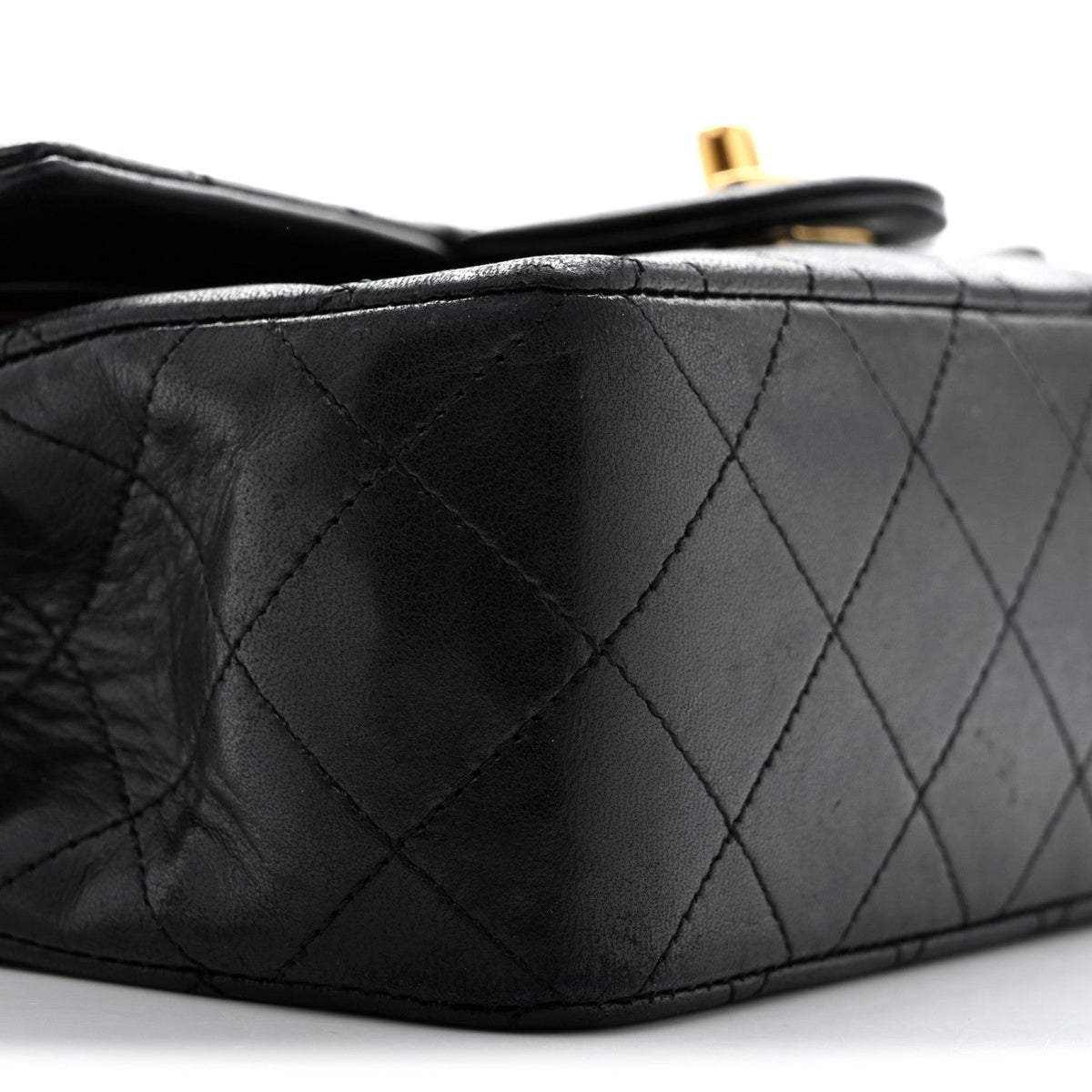 Lambskin Quilted Small Double Flap Black