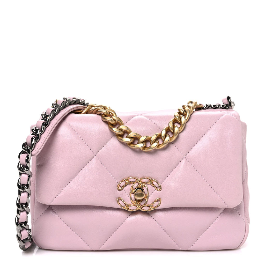 Lambskin Quilted Medium Chanel 19 Flap Light Pink