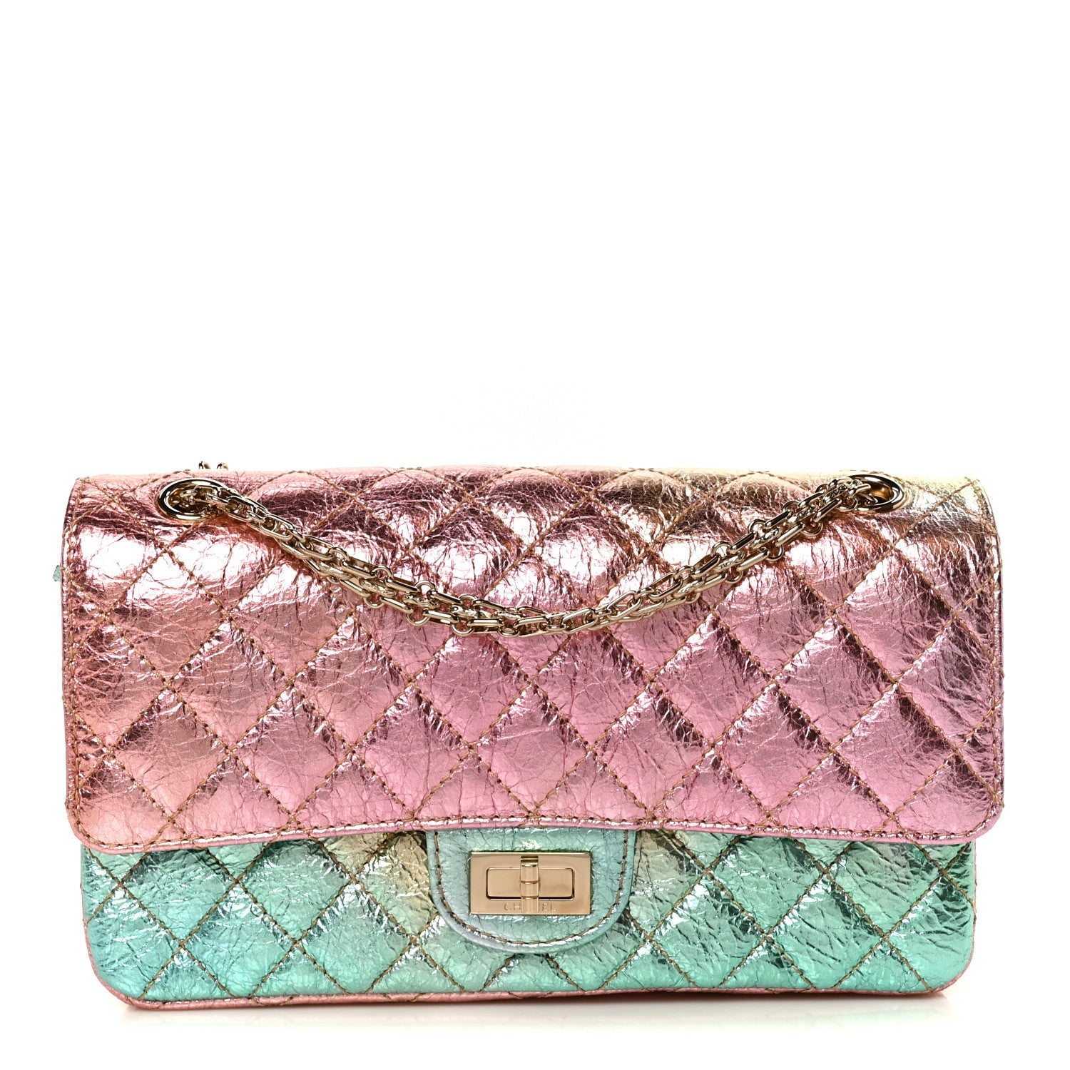 Metallic Goatskin Quilted 2.55 Reissue 225 Flap Multicolor