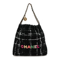 Wool Tweed Quilted Small Chanel 22 Black Multicolor