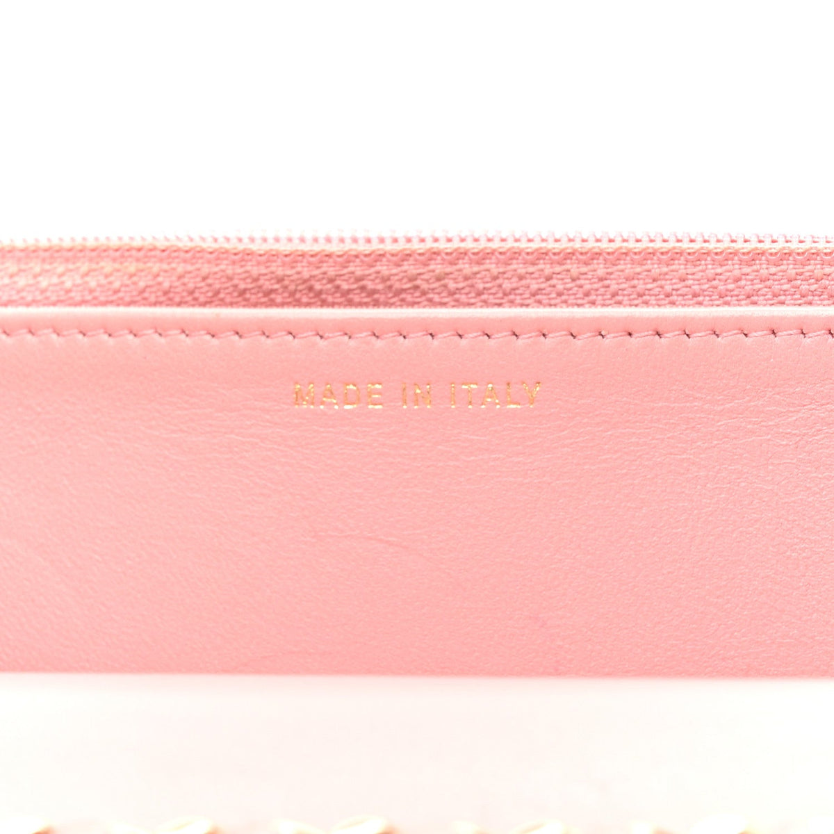 Lambskin Chevron Quilted Trendy CC Wallet On Chain WOC Pink