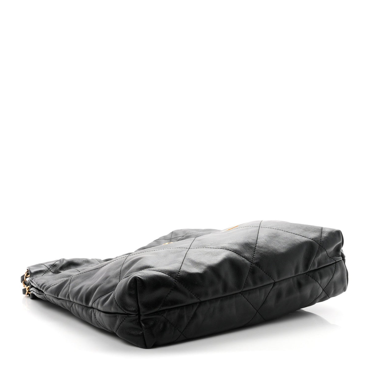 Shiny Calfskin Quilted Small Chanel 22 Black