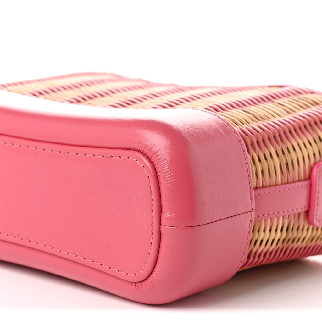 Rattan Calfskin Small Gabrielle Hobo Beige Pink