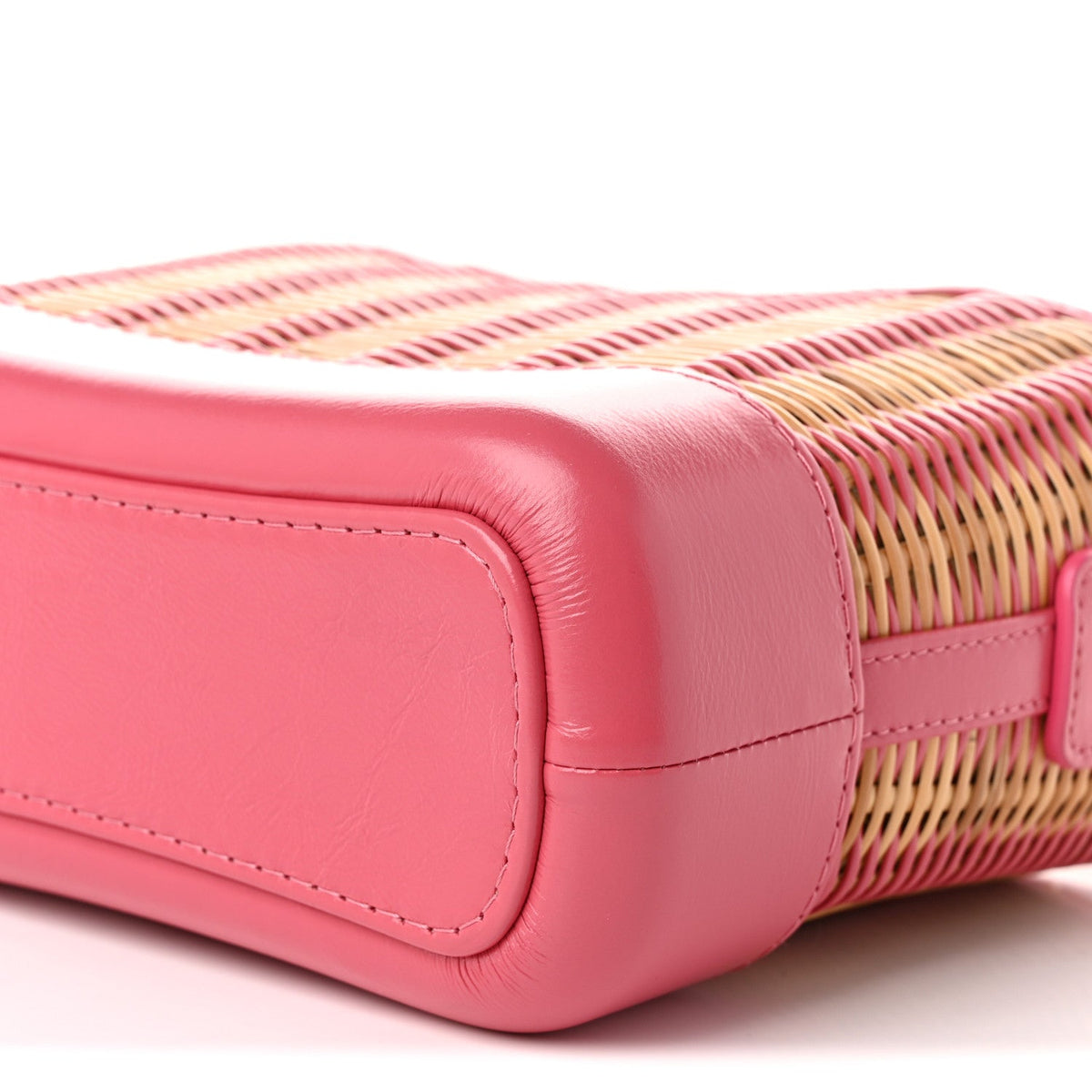 Rattan Calfskin Small Gabrielle Hobo Beige Pink