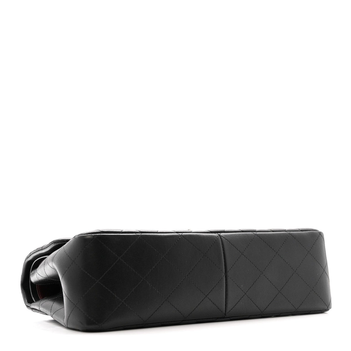 Lambskin Quilted Jumbo Double Flap Black