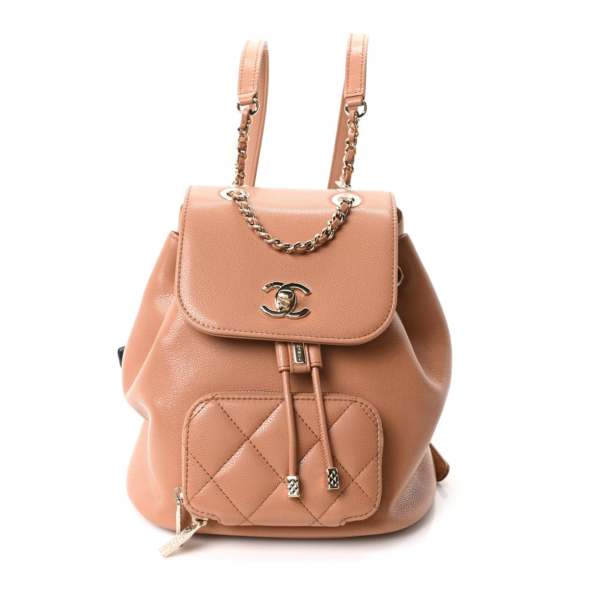 Caviar Quilted Mini Business Affinity Backpack Brown
