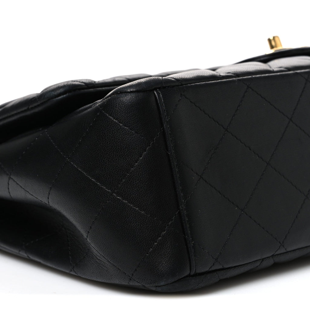 Lambskin Quilted Maxi Double Flap Black
