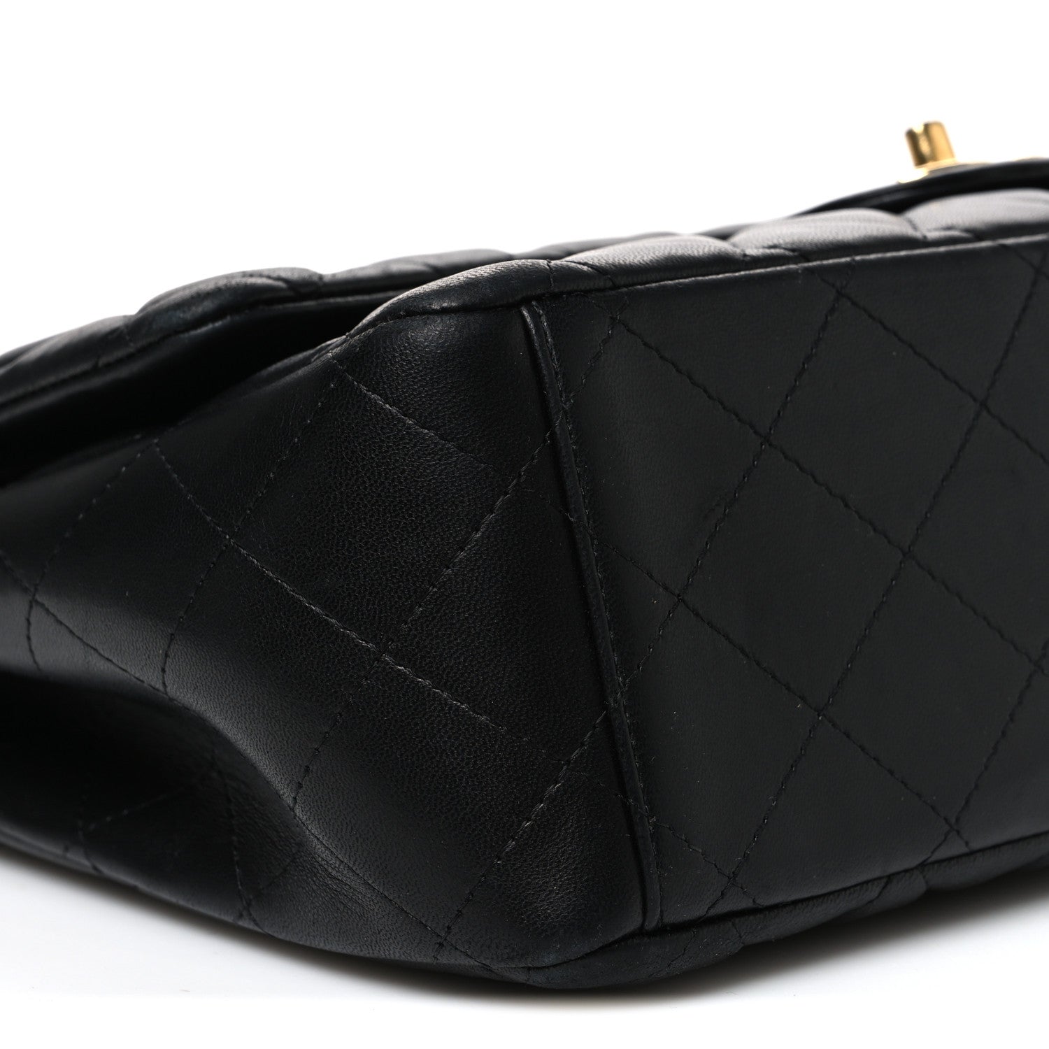 Lambskin Quilted Maxi Double Flap Black