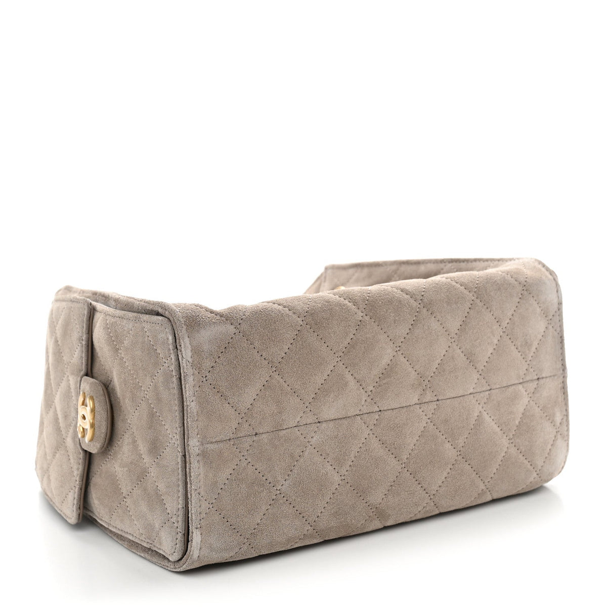 Suede Quilted Small Chanel 25 Handbag Dark Grey