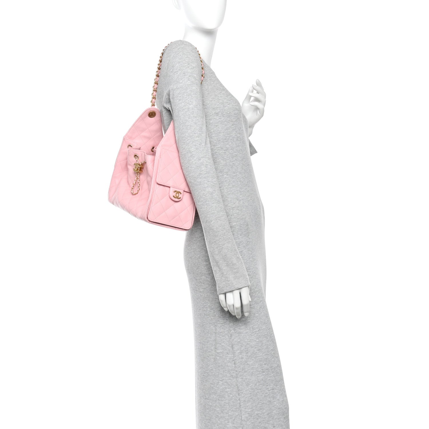 Caviar Quilted Small Chanel 25 Handbag Light Pink